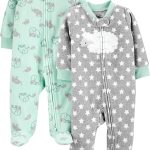 Simple Joys by Carter's Unisex Babies' Fleece Footed Sleep and Play, Pack of 2